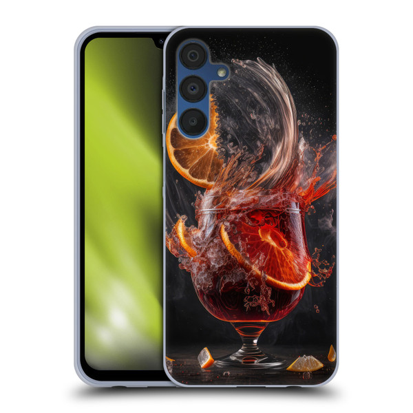 Spacescapes Cocktails Gin Explosion, Negroni Soft Gel Case for Samsung Galaxy A15