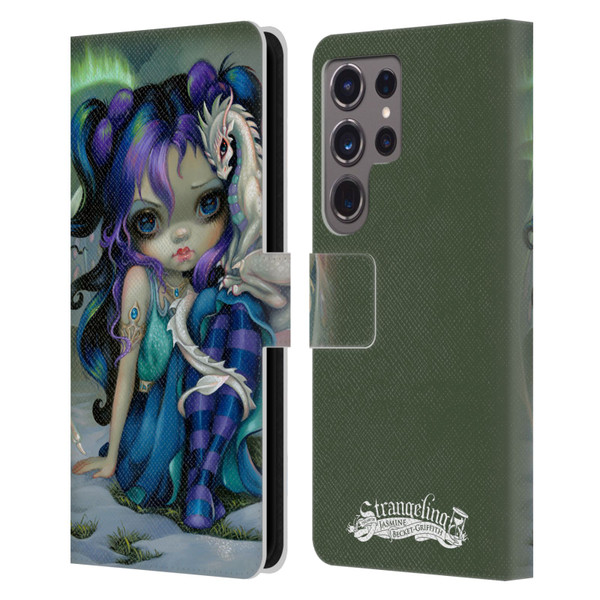 Strangeling Dragon Frost Winter Fairy Leather Book Wallet Case Cover For Samsung Galaxy S24 Ultra 5G