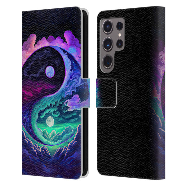 Wumples Cosmic Arts Clouded Yin Yang Leather Book Wallet Case Cover For Samsung Galaxy S24 Ultra 5G