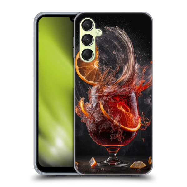 Spacescapes Cocktails Gin Explosion, Negroni Soft Gel Case for Samsung Galaxy A24 4G / Galaxy M34 5G