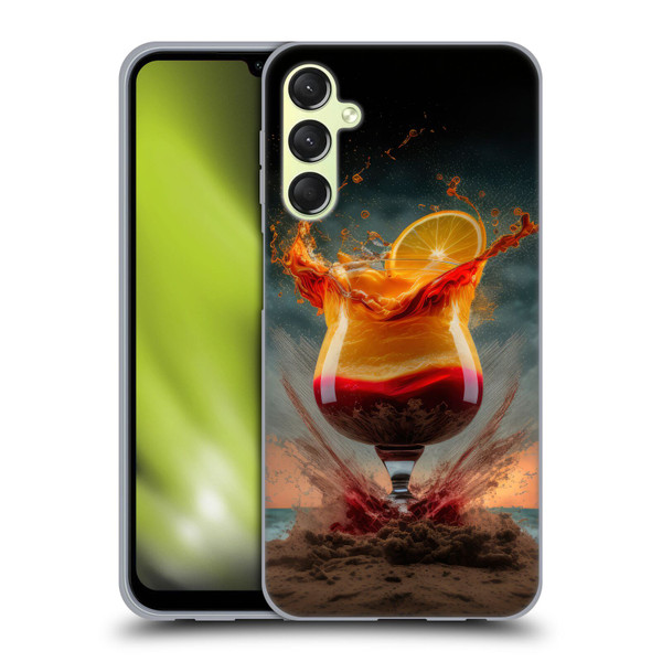 Spacescapes Cocktails Summer On The Beach Soft Gel Case for Samsung Galaxy A24 4G / Galaxy M34 5G
