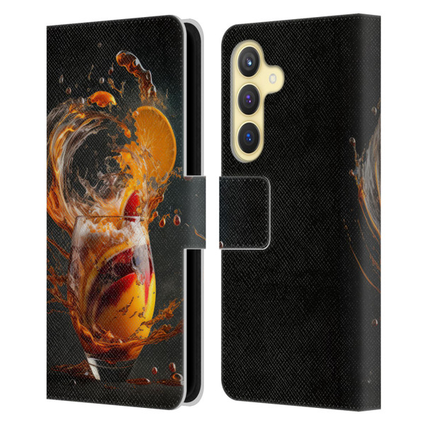 Spacescapes Cocktails Modern Twist, Hurricane Leather Book Wallet Case Cover For Samsung Galaxy S24 5G