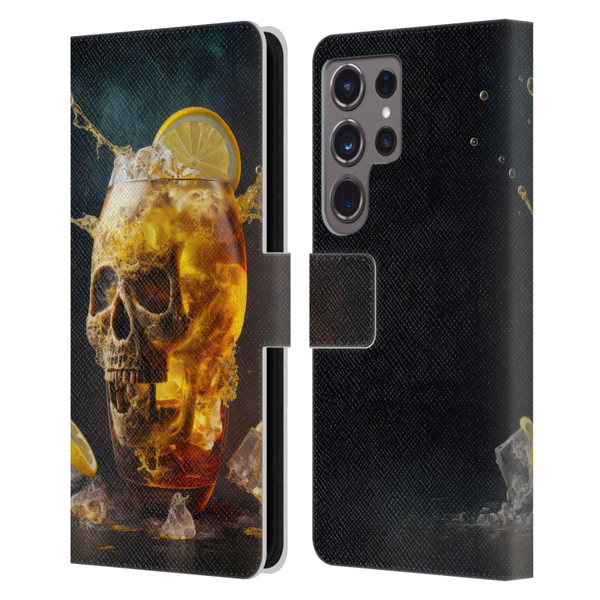 Spacescapes Cocktails Long Island Ice Tea Leather Book Wallet Case Cover For Samsung Galaxy S24 Ultra 5G