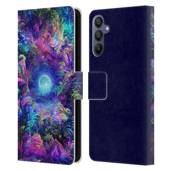 Wumples Cosmic Universe Jungle Moonrise Leather Book Wallet Case Cover For Samsung Galaxy A15