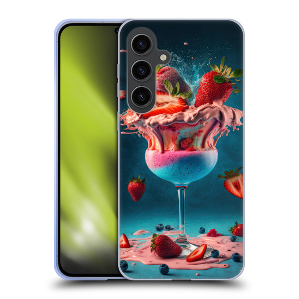 Spacescapes Cocktails Frozen Strawberry Daiquiri Soft Gel Case for Samsung Galaxy S24+ 5G