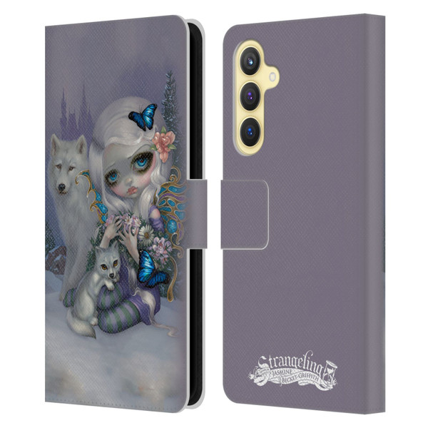 Strangeling Fairy Art Winter with Wolf Leather Book Wallet Case Cover For Samsung Galaxy S23 FE 5G
