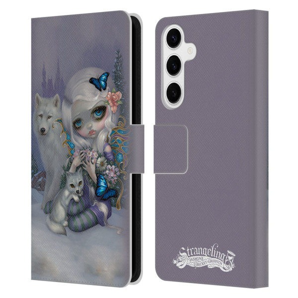 Strangeling Fairy Art Winter with Wolf Leather Book Wallet Case Cover For Samsung Galaxy S24+ 5G
