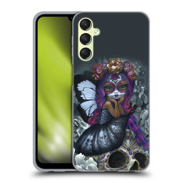 Strangeling Fairy Art Day of Dead Skull Soft Gel Case for Samsung Galaxy A24 4G / Galaxy M34 5G