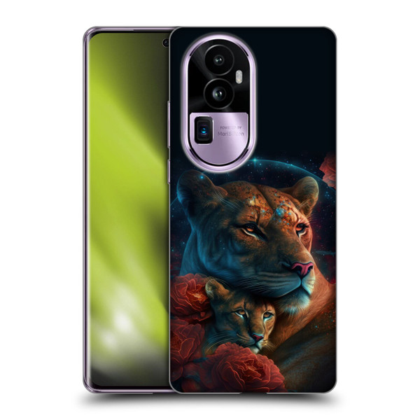 Spacescapes Floral Lions Star Watching Soft Gel Case for OPPO Reno10 Pro+