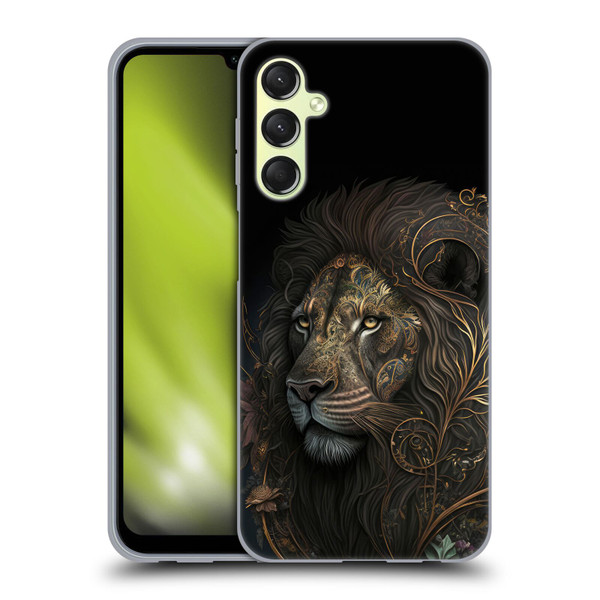 Spacescapes Floral Lions Golden Bloom Soft Gel Case for Samsung Galaxy A24 4G / Galaxy M34 5G