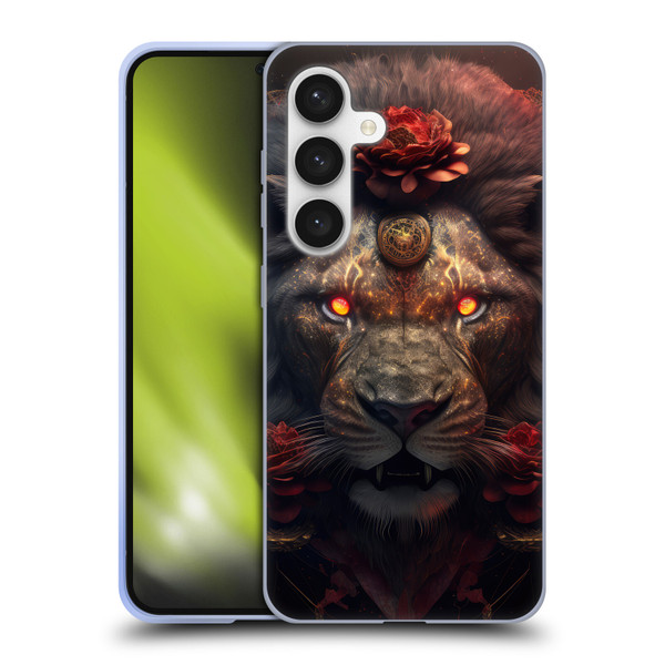 Spacescapes Floral Lions Crimson Pride Soft Gel Case for Samsung Galaxy S24 5G