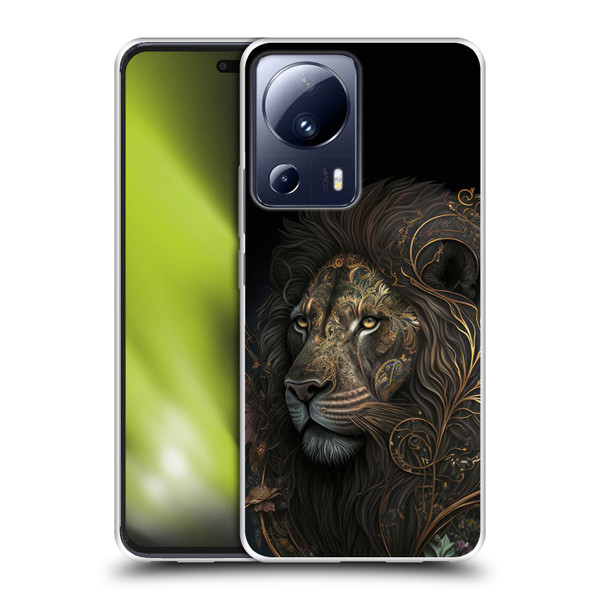 Spacescapes Floral Lions Golden Bloom Soft Gel Case for Xiaomi 13 Lite 5G
