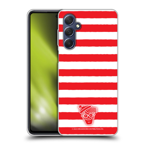 Where's Wally? Graphics Stripes Red Soft Gel Case for Samsung Galaxy M54 5G