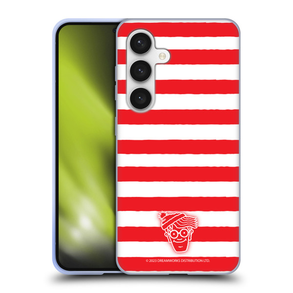 Where's Wally? Graphics Stripes Red Soft Gel Case for Samsung Galaxy S24 5G