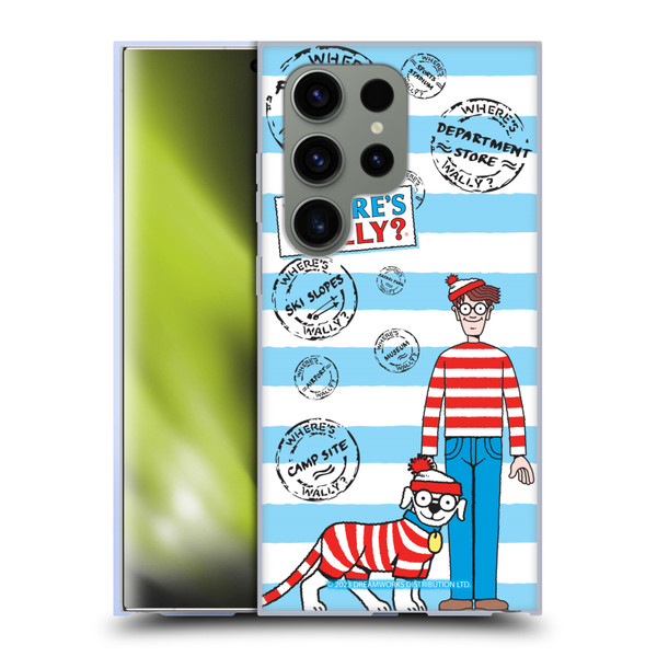 Where's Wally? Graphics Stripes Blue Soft Gel Case for Samsung Galaxy S24 Ultra 5G