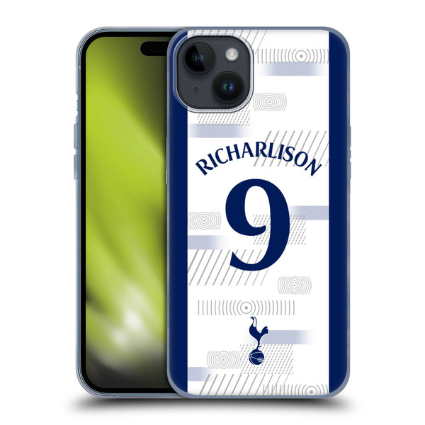 Tottenham Hotspur F.C. 2023/24 Players Richarlison Soft Gel Case for Apple iPhone 15 Plus