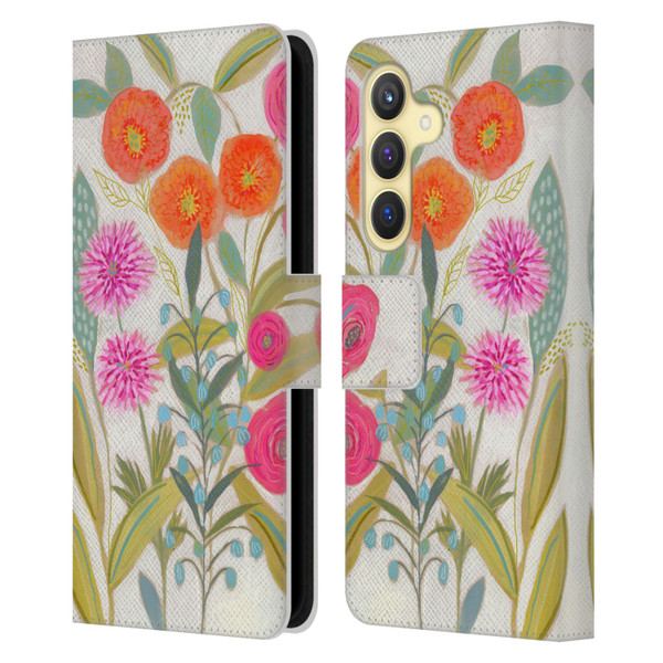 Suzanne Allard Floral Art Joyful Garden Plants Leather Book Wallet Case Cover For Samsung Galaxy S24 5G