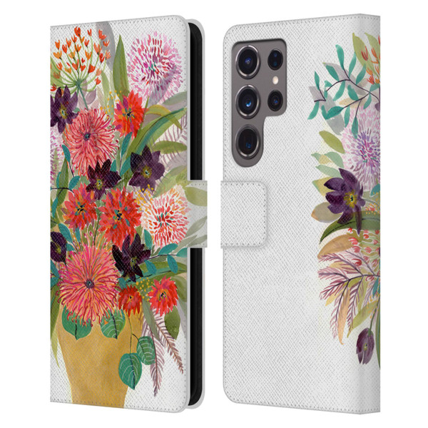 Suzanne Allard Floral Art Celebration Leather Book Wallet Case Cover For Samsung Galaxy S24 Ultra 5G