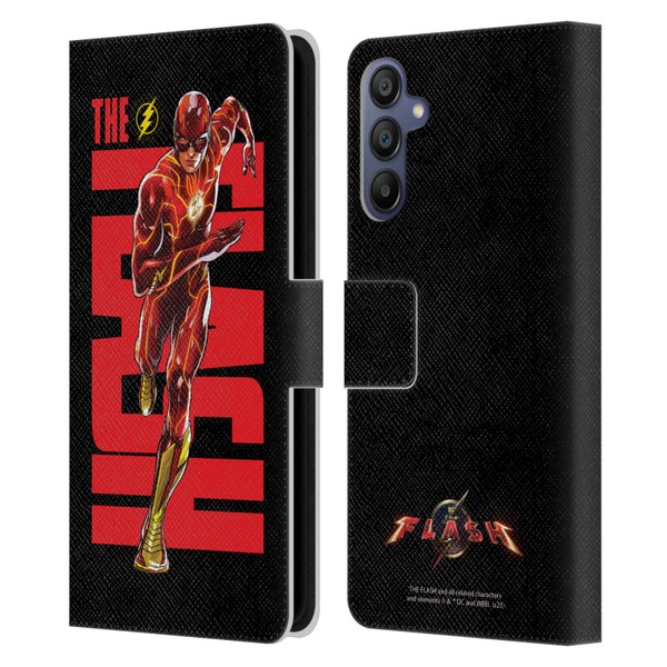 The Flash 2023 Graphics Barry Allen Leather Book Wallet Case Cover For Samsung Galaxy A15