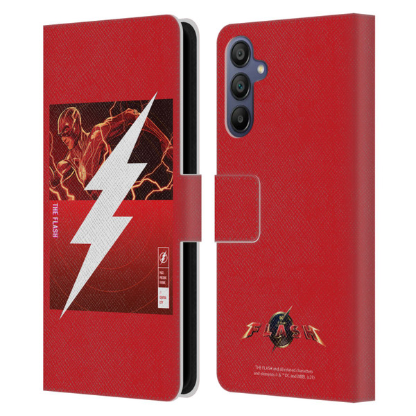 The Flash 2023 Graphics Barry Allen Logo Leather Book Wallet Case Cover For Samsung Galaxy A15
