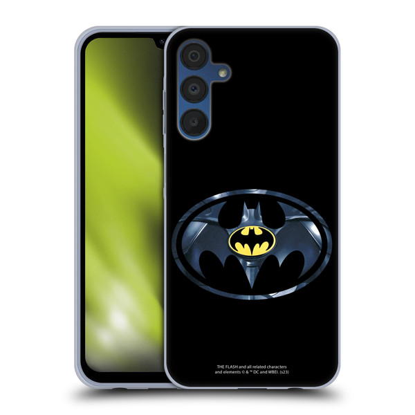 The Flash 2023 Graphics Black Batman Logo Soft Gel Case for Samsung Galaxy A15
