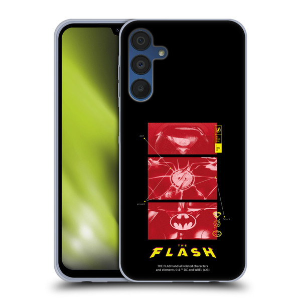 The Flash 2023 Graphics Suit Logos Soft Gel Case for Samsung Galaxy A15