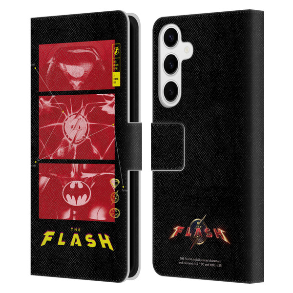 The Flash 2023 Graphics Suit Logos Leather Book Wallet Case Cover For Samsung Galaxy S24+ 5G