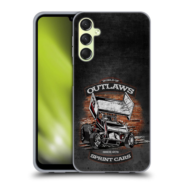 World of Outlaws Western Graphics Brickyard Sprint Car Soft Gel Case for Samsung Galaxy A24 4G / Galaxy M34 5G