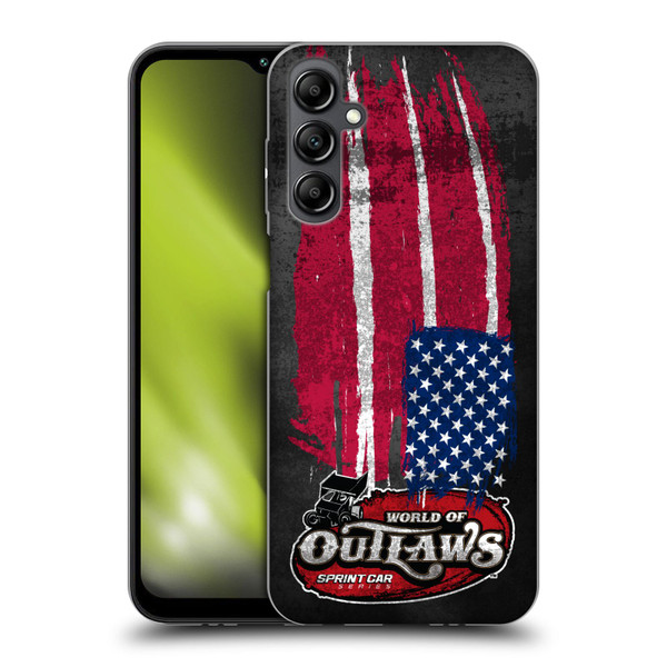 World of Outlaws Western Graphics US Flag Distressed Soft Gel Case for Samsung Galaxy M14 5G