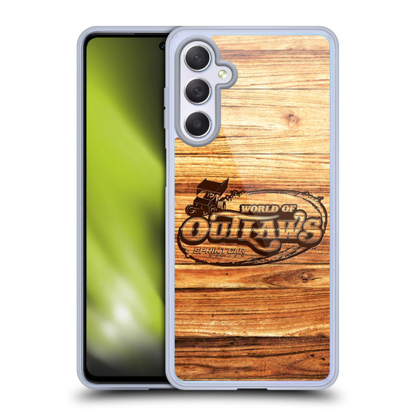 World of Outlaws Western Graphics Wood Logo Soft Gel Case for Samsung Galaxy M54 5G