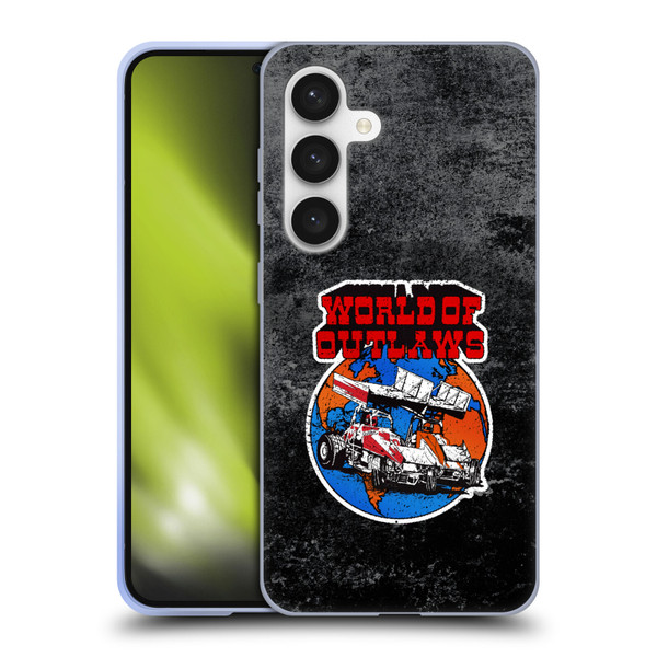 World of Outlaws Western Graphics Distressed Sprint Car Logo Soft Gel Case for Samsung Galaxy S24 5G