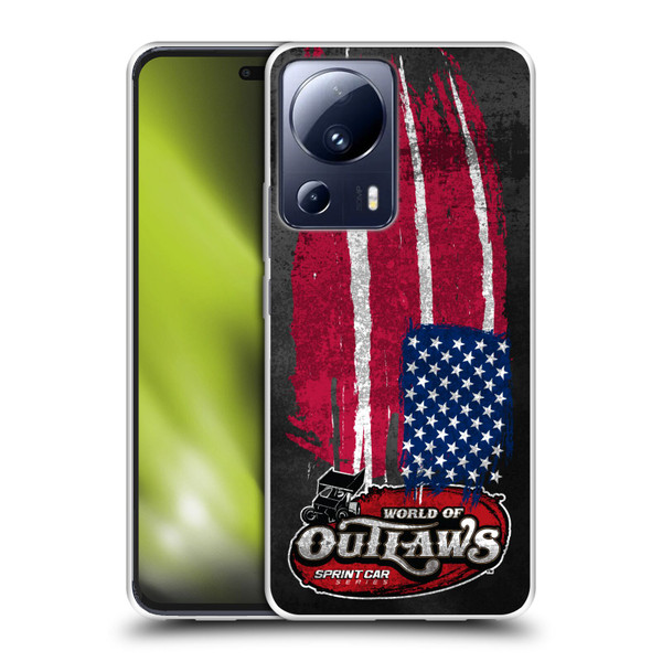 World of Outlaws Western Graphics US Flag Distressed Soft Gel Case for Xiaomi 13 Lite 5G