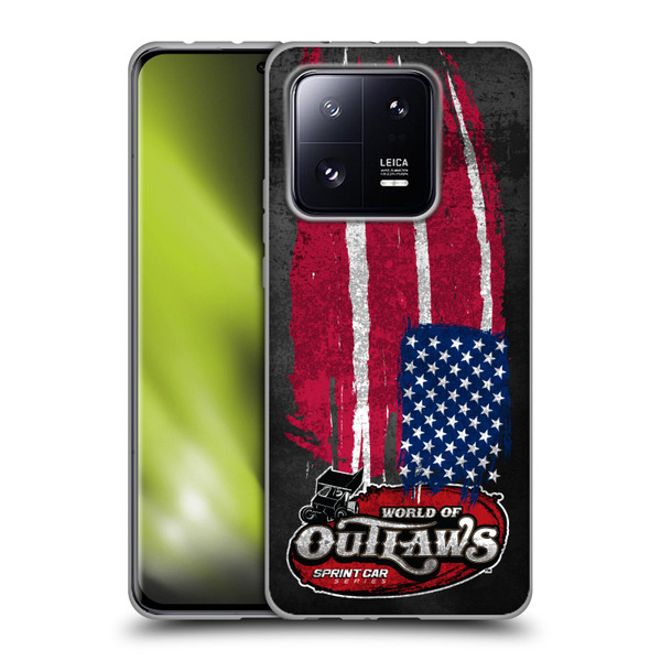 World of Outlaws Western Graphics US Flag Distressed Soft Gel Case for Xiaomi 13 Pro 5G
