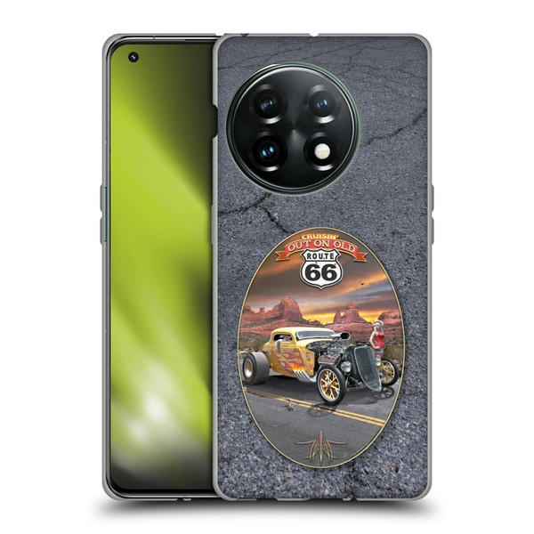 Larry Grossman Retro Collection Route 66 Hot Rod Coupe Soft Gel Case for OnePlus 11 5G