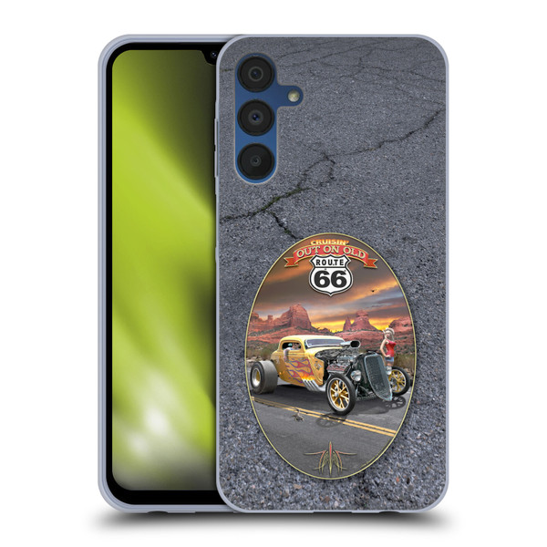 Larry Grossman Retro Collection Route 66 Hot Rod Coupe Soft Gel Case for Samsung Galaxy A15