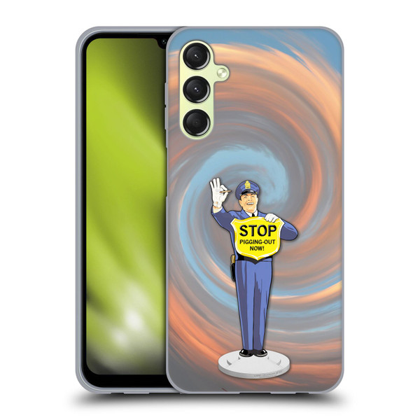 Larry Grossman Retro Collection Stop Pigging Out Soft Gel Case for Samsung Galaxy A24 4G / Galaxy M34 5G