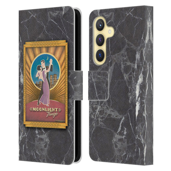 Larry Grossman Retro Collection Moonlight Tango Leather Book Wallet Case Cover For Samsung Galaxy S24 5G