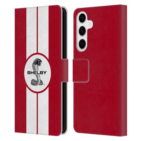 Shelby Car Graphics 1965 427 S/C Red Leather Book Wallet Case Cover For Samsung Galaxy S24+ 5G