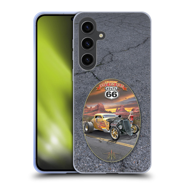 Larry Grossman Retro Collection Route 66 Hot Rod Coupe Soft Gel Case for Samsung Galaxy S24+ 5G