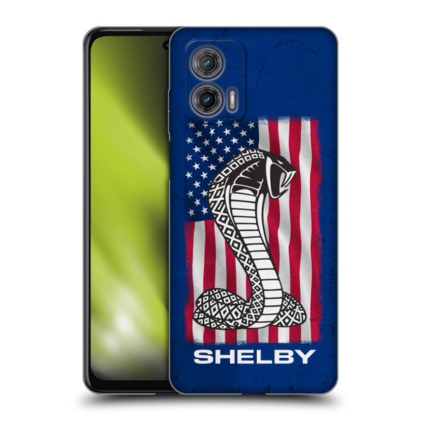 Shelby Logos American Flag Soft Gel Case for Motorola Moto G73 5G