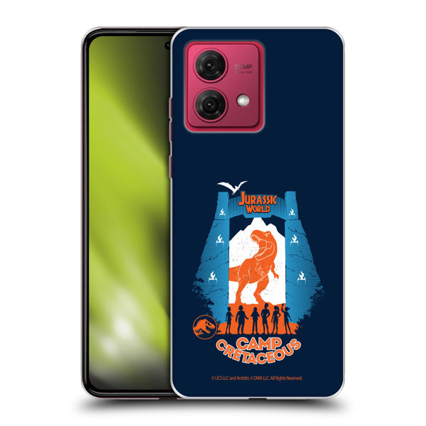 Jurassic World: Camp Cretaceous Dinosaur Graphics Silhouette Soft Gel Case for Motorola Moto G84 5G