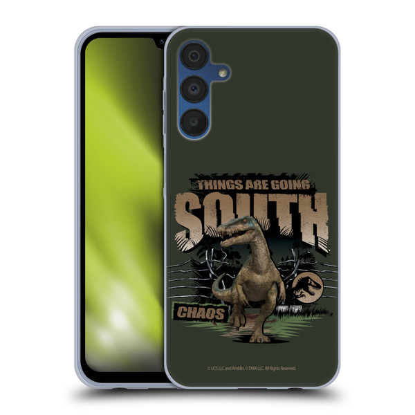Jurassic World: Camp Cretaceous Dinosaur Graphics Things Are Going South Soft Gel Case for Samsung Galaxy A15