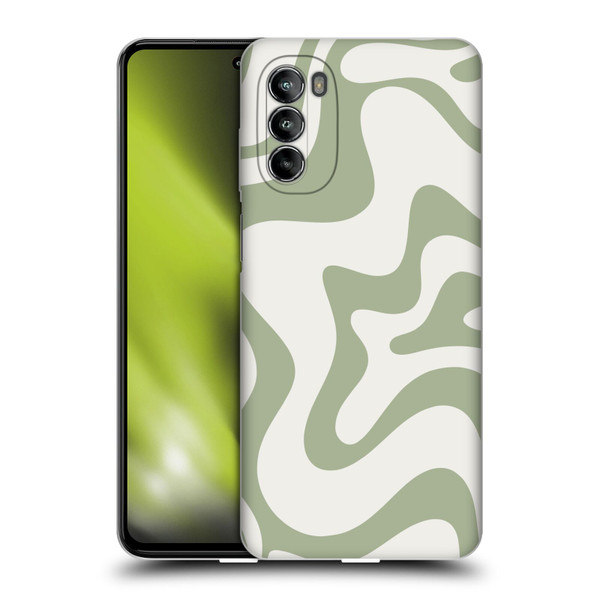 Kierkegaard Design Studio Art Retro Liquid Swirl Sage Green Soft Gel Case for Motorola Moto G82 5G