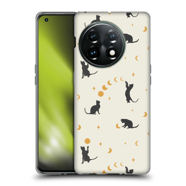 Episodic Drawing Pattern Cat And Moon Soft Gel Case for OnePlus 11 5G