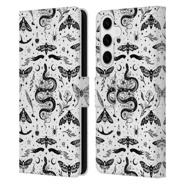 Episodic Drawing Pattern Flash Tattoo Leather Book Wallet Case Cover For Samsung Galaxy S24+ 5G