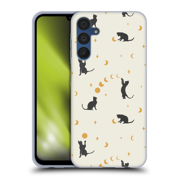Episodic Drawing Pattern Cat And Moon Soft Gel Case for Samsung Galaxy A15