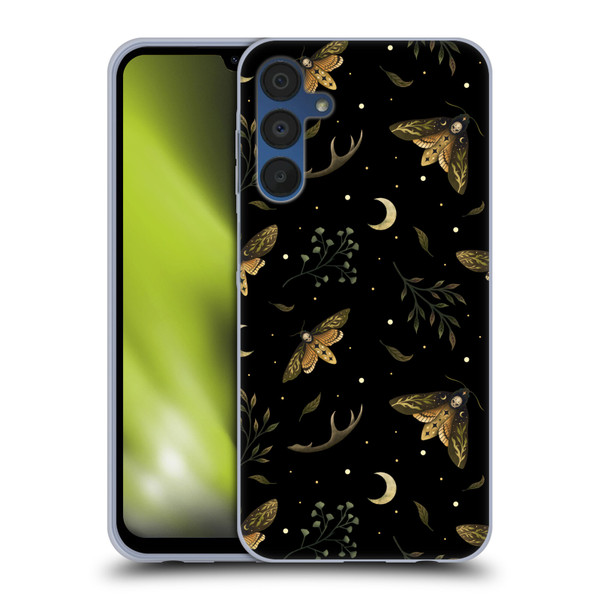 Episodic Drawing Pattern Death Head Moth Soft Gel Case for Samsung Galaxy A15