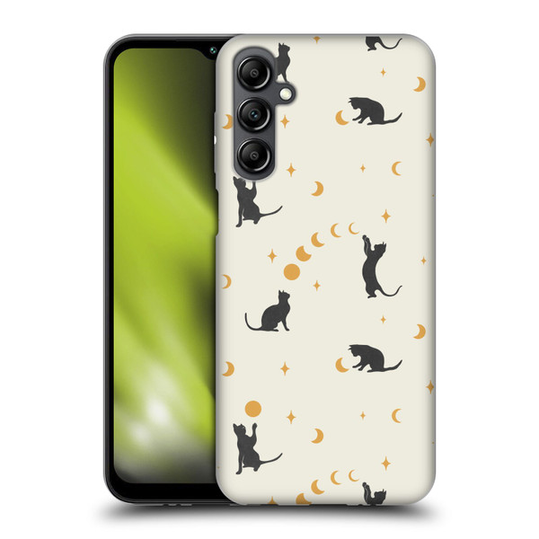 Episodic Drawing Pattern Cat And Moon Soft Gel Case for Samsung Galaxy M14 5G