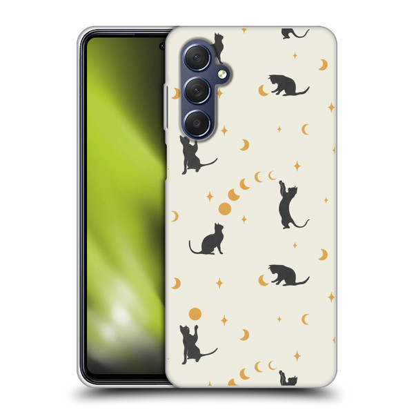 Episodic Drawing Pattern Cat And Moon Soft Gel Case for Samsung Galaxy M54 5G