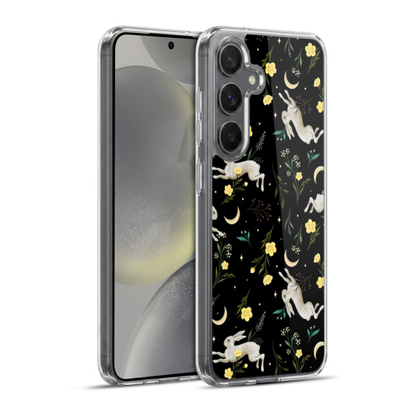 Episodic Drawing Pattern Bunny Night Soft Gel Case for Samsung Galaxy S24+ 5G & MagSafe